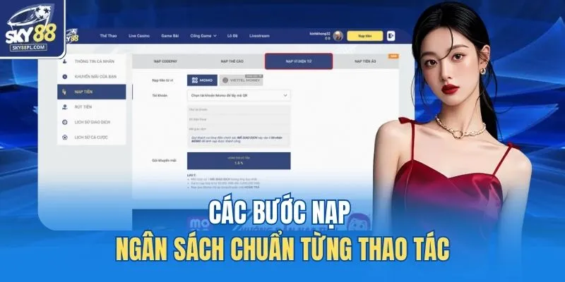 Nạp Tiền SKY88 3 Các bước nạp ngân sách chuẩn từng thao tác