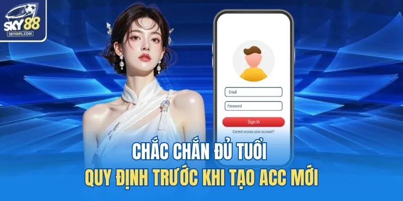 Đăng Ký SKY88 2 Chắc chắn đủ tuổi quy định trước khi tạo acc mới