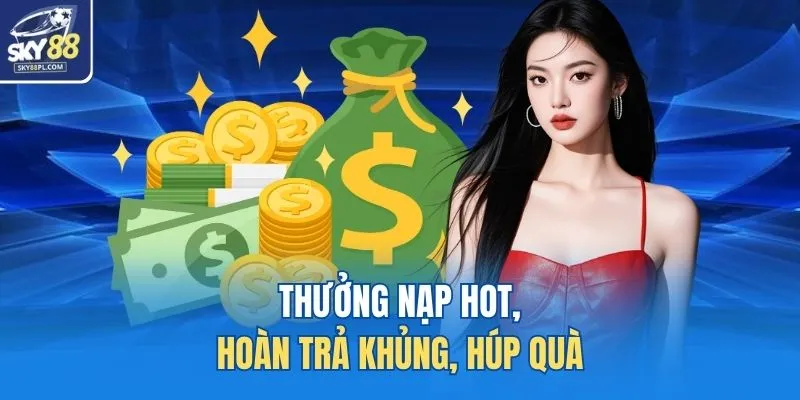 Khuyến Mãi SKY88 3 Thưởng nạp hot, hoàn trả khủng, húp quà